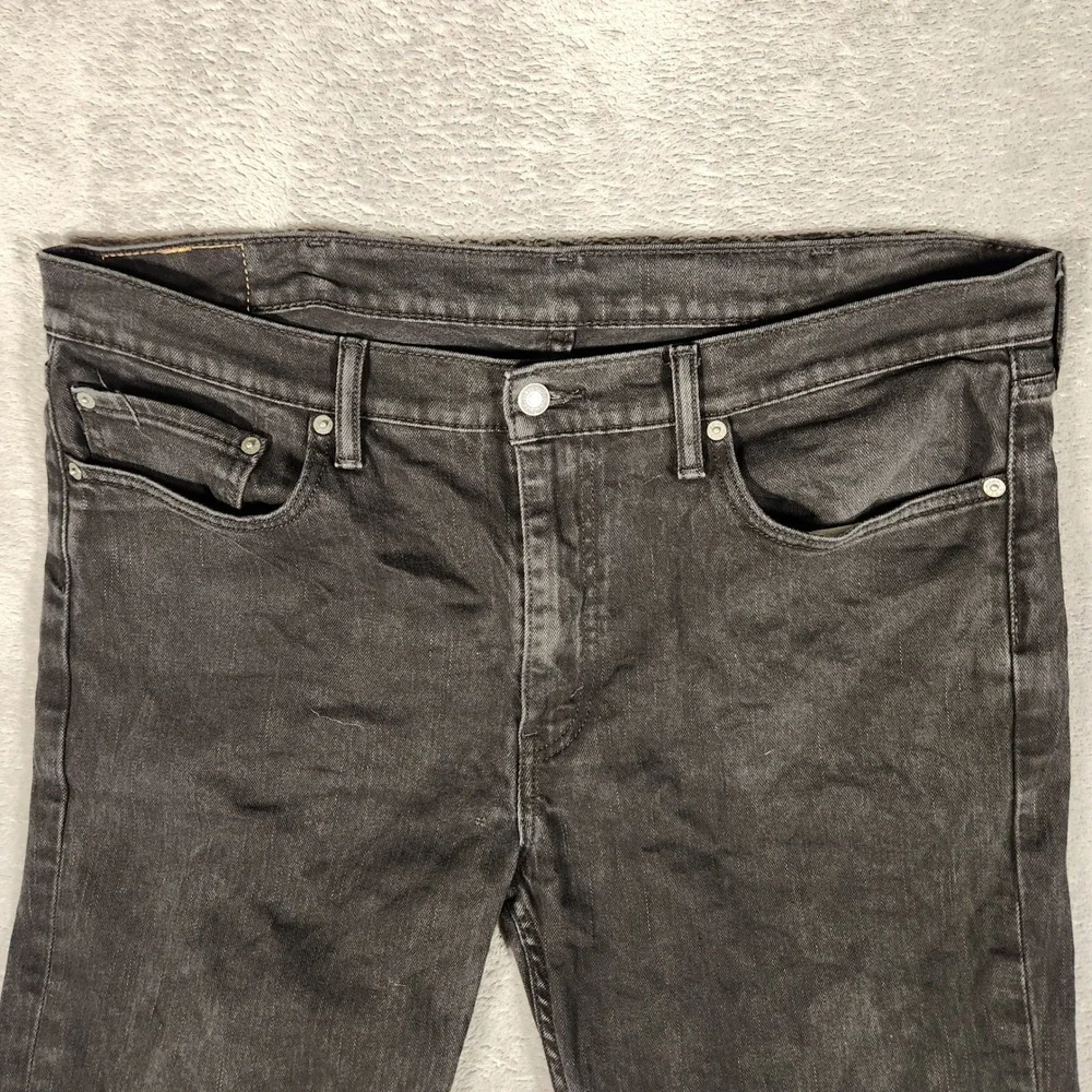 Levi's 514 Straight Fit Jeans Mens‎ 38x30 Black Excellent Faded Denim 00514-0211